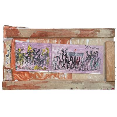 Purvis Young, &quot;Assemblage Figures and Funeral Procession&quot;