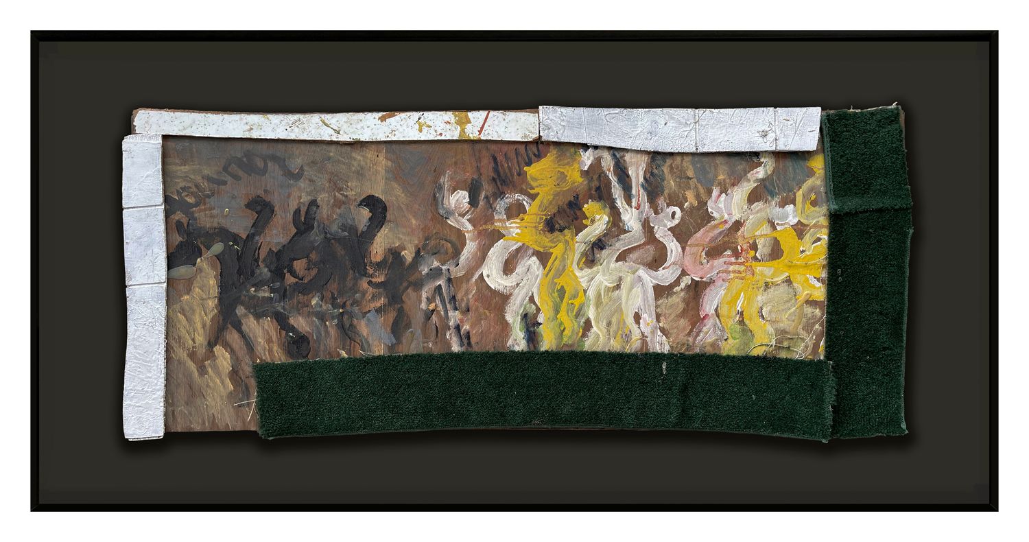 Purvis Young, "Figures and Horses in Black, White and Yellow"