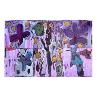 Mark Cherry, "Figure and Flowers on Purple"