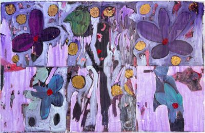 Mark Cherry, "Figure and Flowers on Purple"