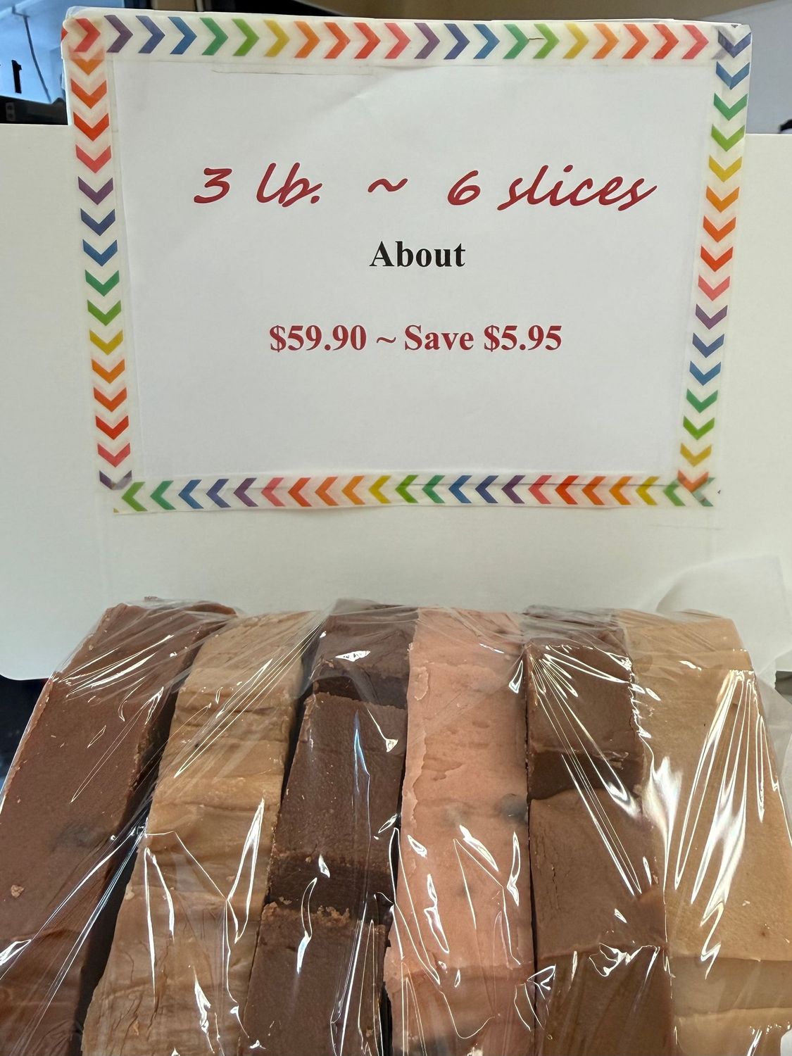 3 lb. box --6 Slices   $6.00 Off