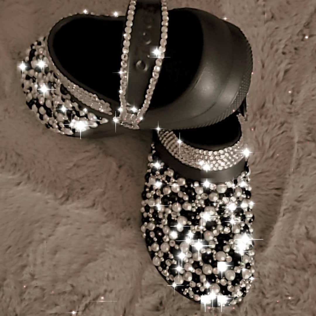 Bling Black Rhinestone Clogs Adult – PinkIce Novelty