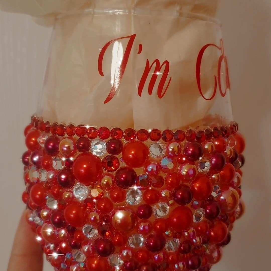 Stemless Wine Glass with Bling