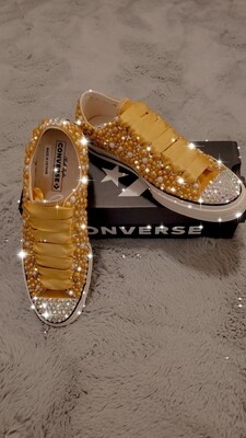 Yellow Gold Bling Tennis Shoes