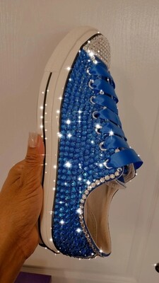 Blue Bling Tennis Shoes
