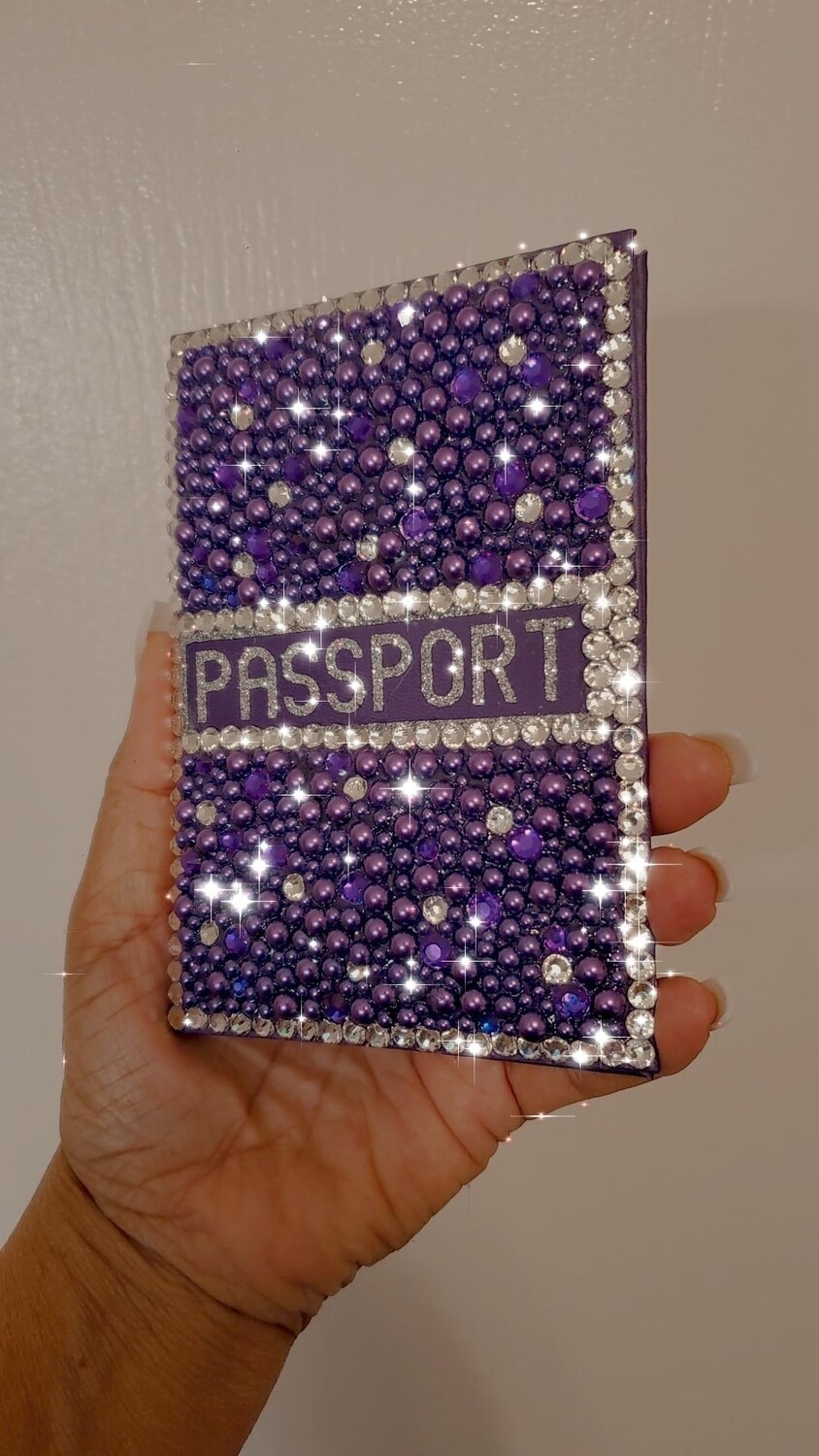 PASSPORT COVER - PURPLE &amp; SILVER