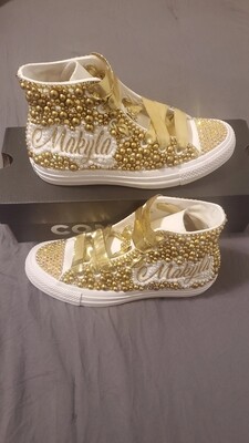 High Top Gold Tennis Shoes
