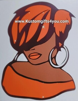 DIVA DECAL with HAIR OVER FACE ( COLOR DECALS )