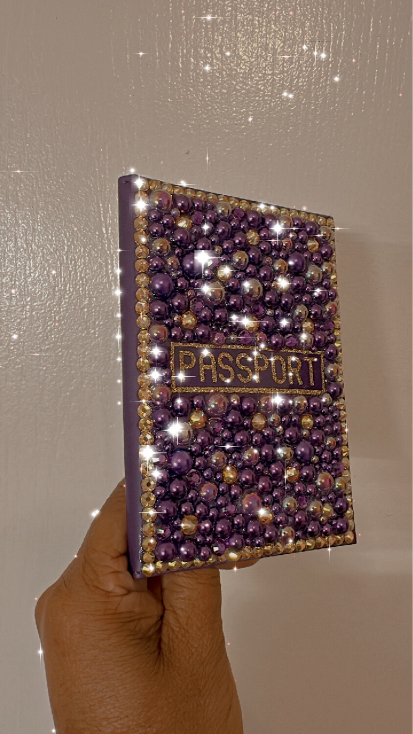 PASSPORT COVER - PURPLE &amp; GOLD