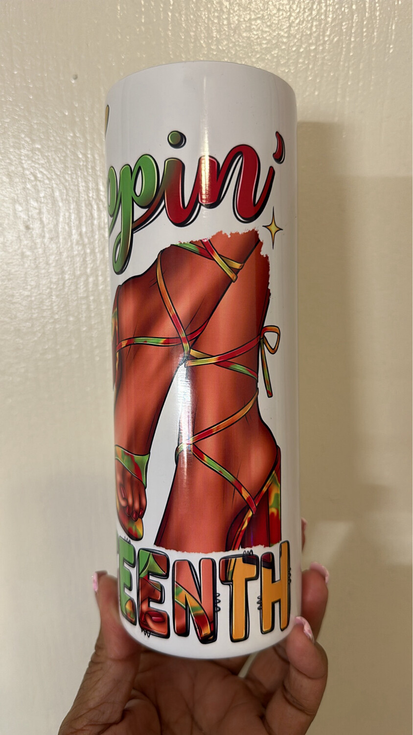 Steppin Into Juneteenth- 20oz TUMBLER ( White )