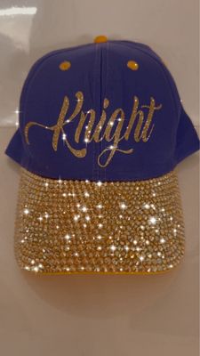 LADY KNIGHT  &quot;BLING WOMEN&#39;S BASEBALL HAT&quot; ( PURPLE ) with letters KNIGHT