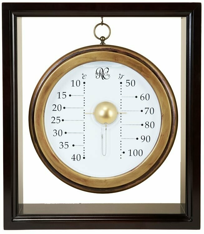 Domestic wood indoor outdoor thermometer