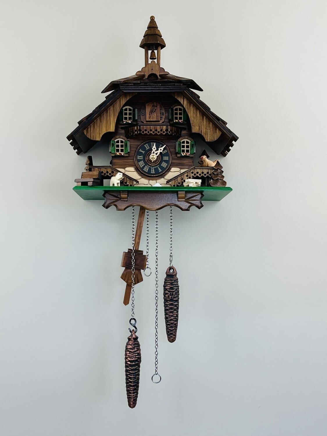 10" Chalet with Bird on Railing