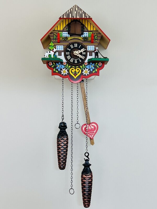8" Musical Multi-Colored Quartz Cuckoo Clock