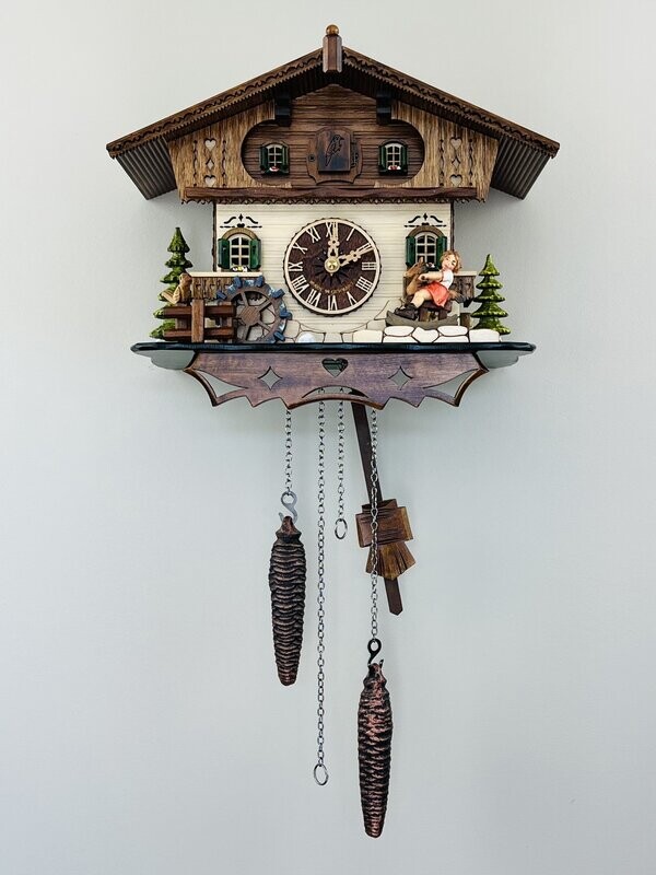 10" 12 Melody Chalet with Girl on Rocking Horse