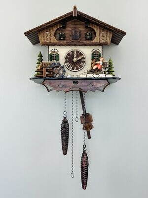 10" 12 Melody Chalet with Girl on Rocking Horse