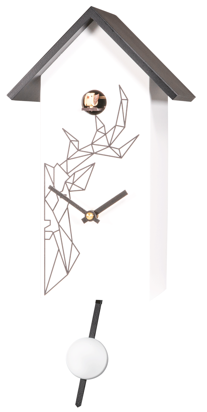 11" Birdhouse in White Featuring Painted Deer Head