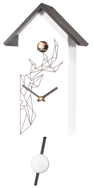 11" Birdhouse in White Featuring Painted Deer Head