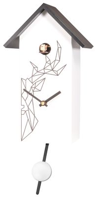 11" Birdhouse in White Featuring Painted Deer Head