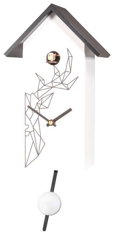 11" Birdhouse in White Featuring Painted Deer Head