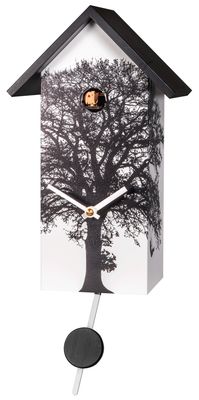 11" Birdhouse in White Featuring Painted Tree w/ Swinging Kids