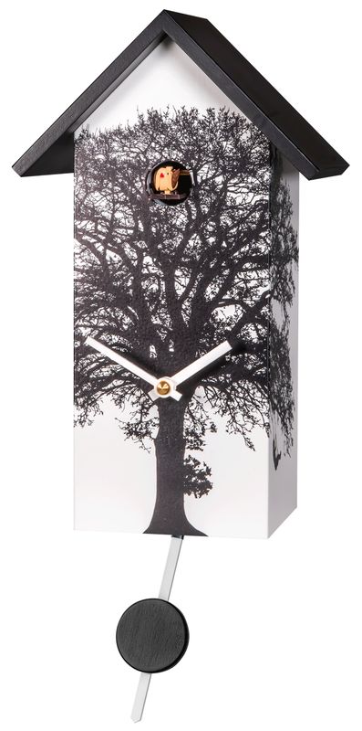 11" Birdhouse in White Featuring Painted Tree w/ Swinging Kids