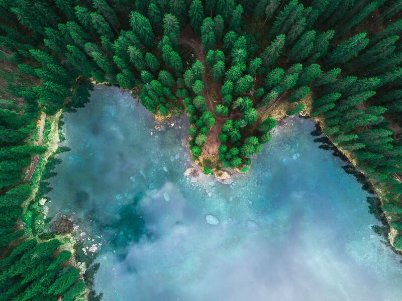 Carezza Lake from above