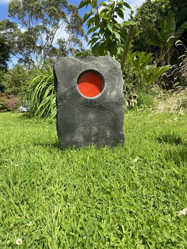 Slate and Glass Garden Sculpture