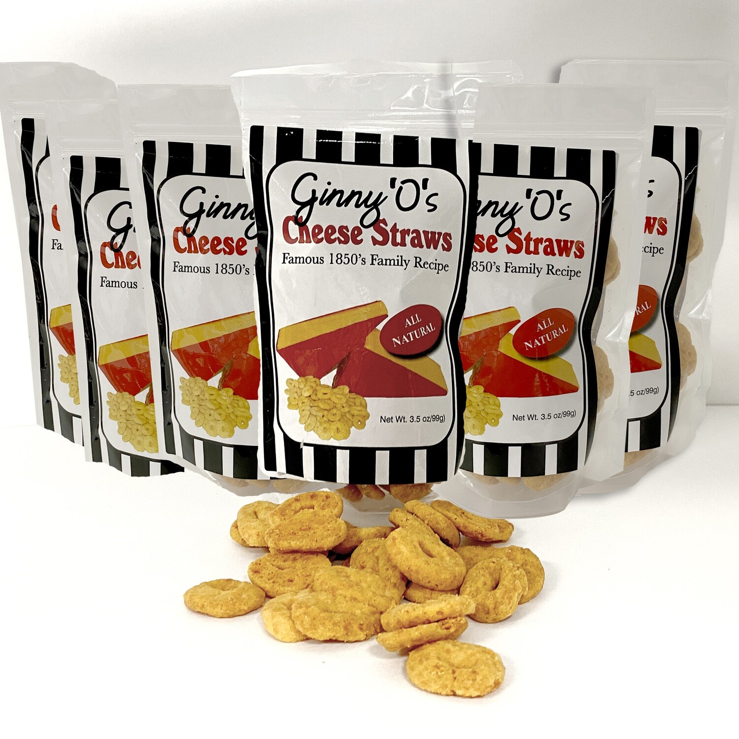 6 Packages of 3.5 oz Original Ginny O’s Cheese Straws