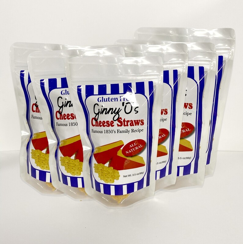 6 Packages of 3.5 oz Gluten Free Ginny O’s Cheese Straws