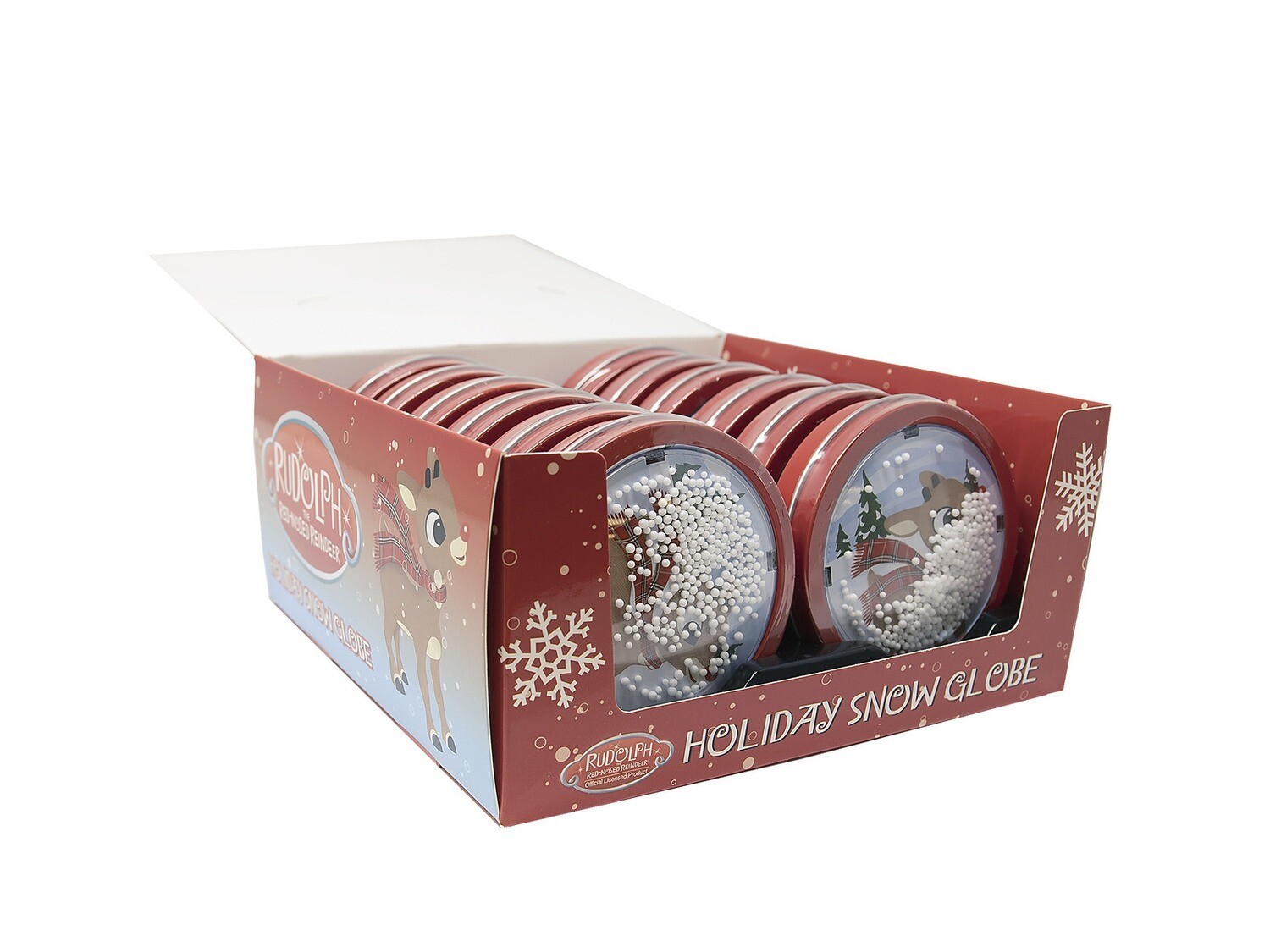 Rudolph Snow Globe with Sweet Candy Cane Candies