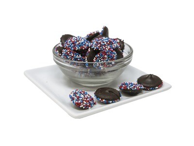 Red, White &amp; Blue Nonpareils - Dark Chocolate