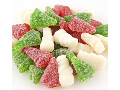 Sanded Gummy Christmas Trees &amp; Snowmen