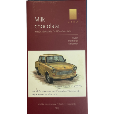 Lyra Chocolate Bars from Slovakia - Milk Chocolate - Skoda Trabant