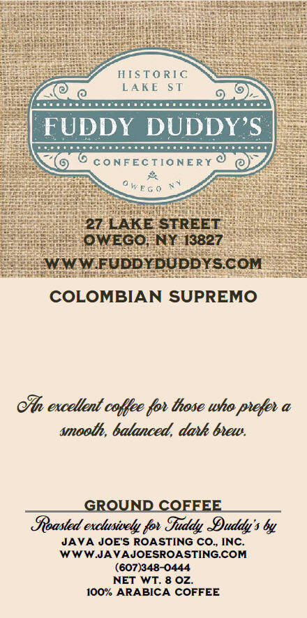 Colombian Supremo Fuddy Duddy's Whole Bean Coffee