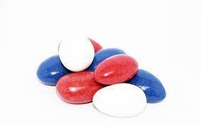 Red, White &amp; Blue Dark Chocolate Almonds