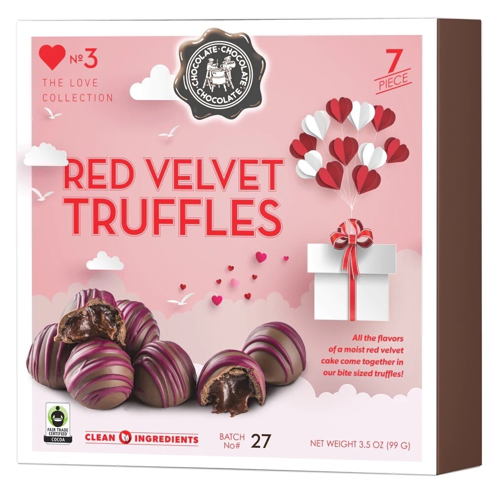 Valentine Red Velvet Chocolate Truffles - 7 Piece