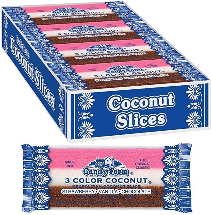 Candy Farm Three Color Neapolitan Coconut Slice
