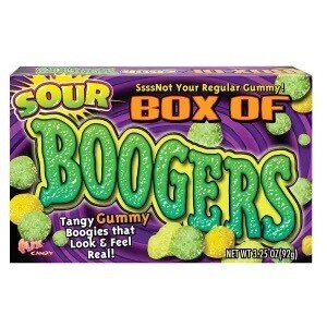Box of Boogers Sour Gummy Theater Box