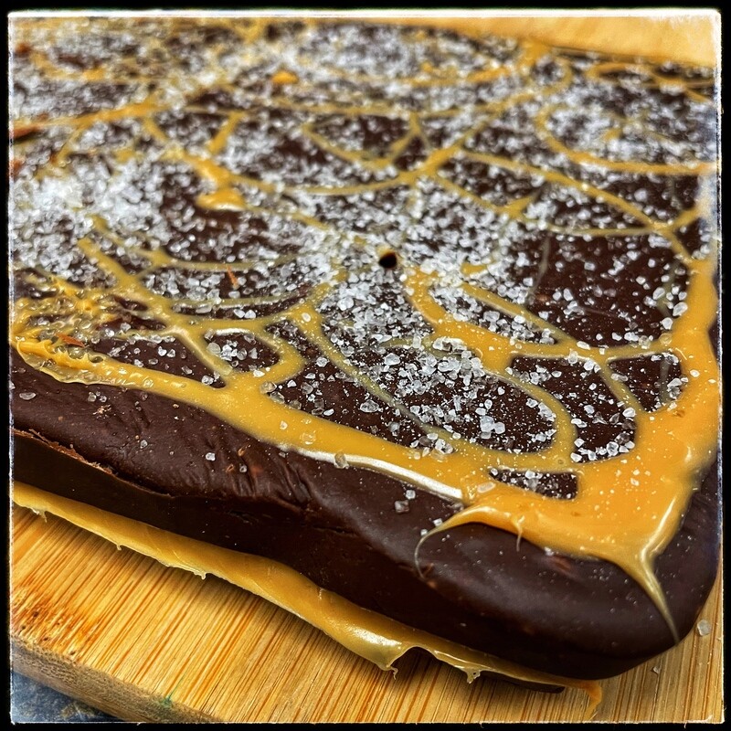 DARK CHOCOLATE CARAMEL SEA SALT FUDGE