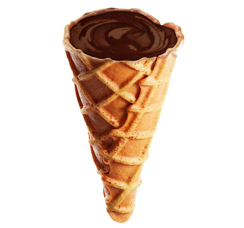Dark Chocolate Filled Waffle Cones