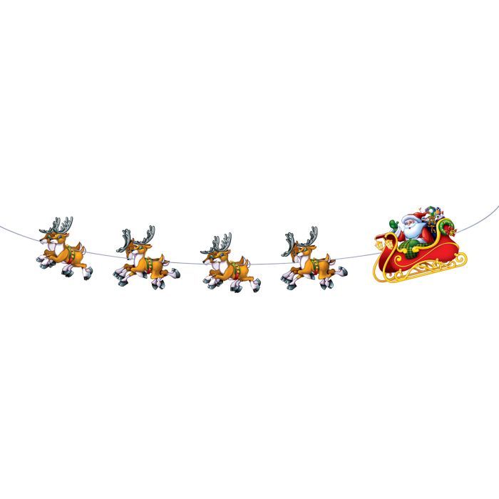 Vintage Santa &amp; Sleigh Streamer