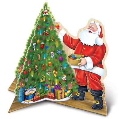 Nostalgic Santa &amp; Christmas Tree 3D Centerpiece
