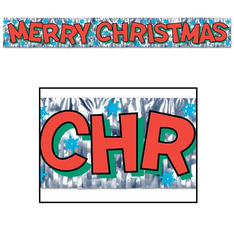 Vintage Metallic Merry Christmas Banner