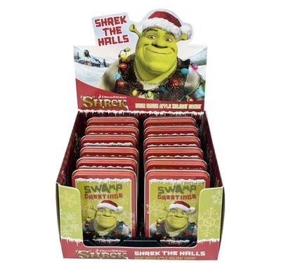Shrek the Halls Sour Green Apple Holiday Candy Tin