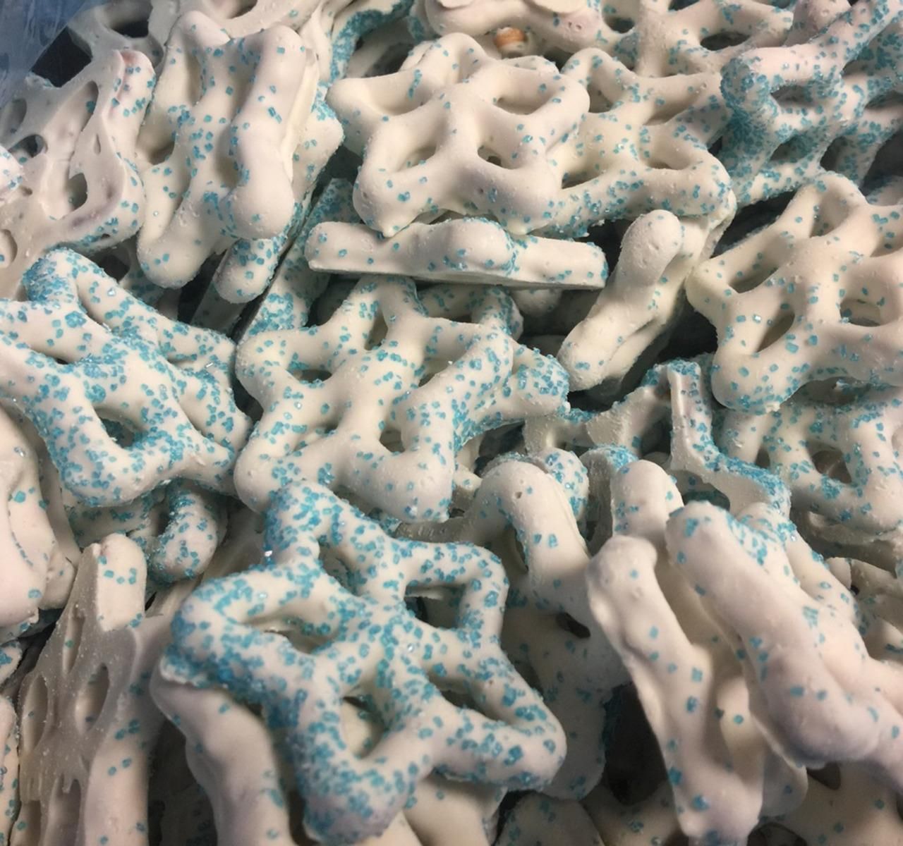 Blue Snowflake Pretzels