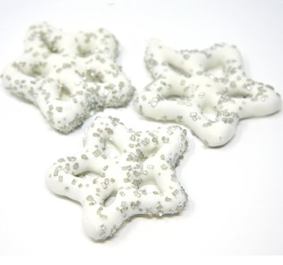 Silver Snowflake Pretzels