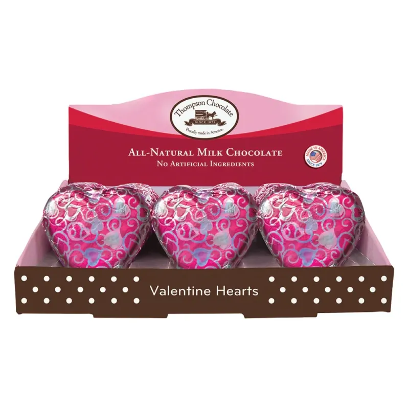 Thompson Milk Chocolate Valentine Hearts - 1 oz
