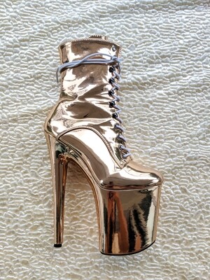 Melting Metallic Ankle Boots - Rose Gold