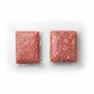 Close-up of fresh, lean ground beef in a vacuum-sealed package, ready for cooking delicious farm-to-table meals.